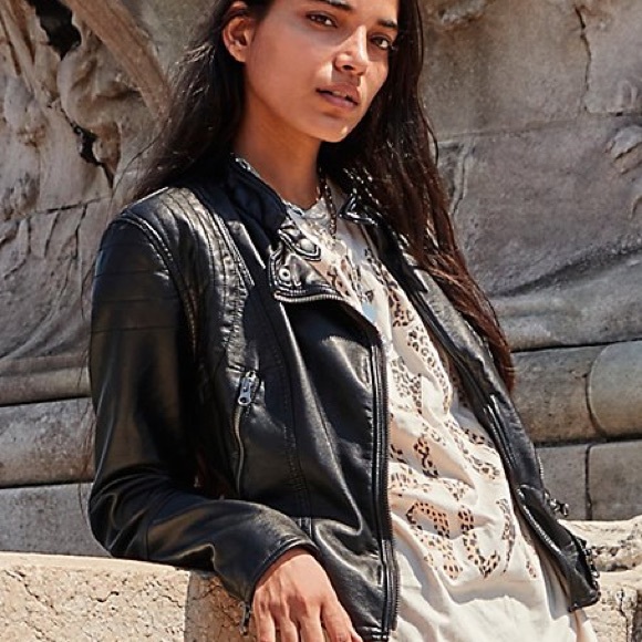 New, We The Free Vegan Leather Motto Jacket❤️ - Picture 2 of 10